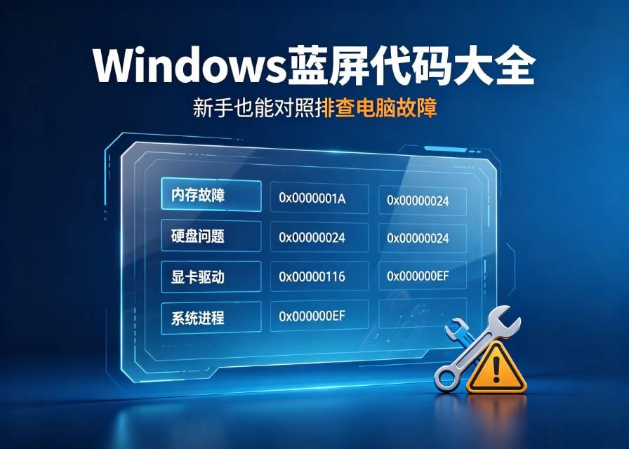 电脑蓝屏不用盲目送修！全套蓝屏代码故障对照表