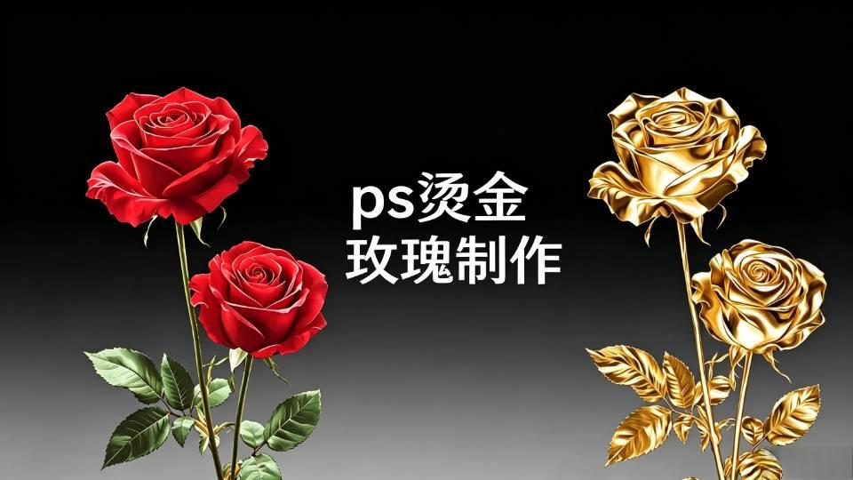 Photoshop快速制作出金属烫金玫瑰花质感