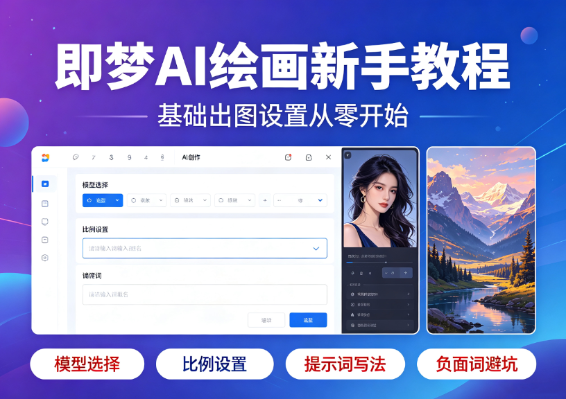 即梦AI绘画新手入门教程，基础出图参数完整设置