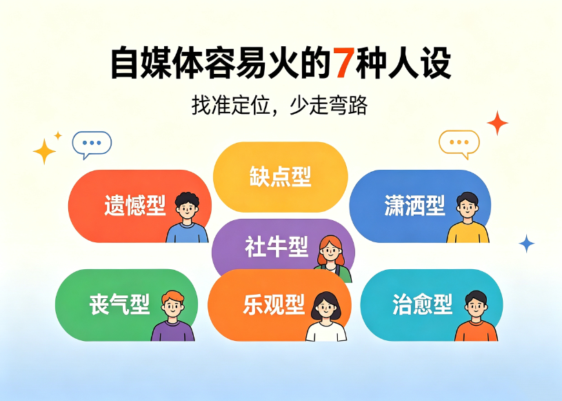 自媒体容易火的7种人设，找准定位少走弯路