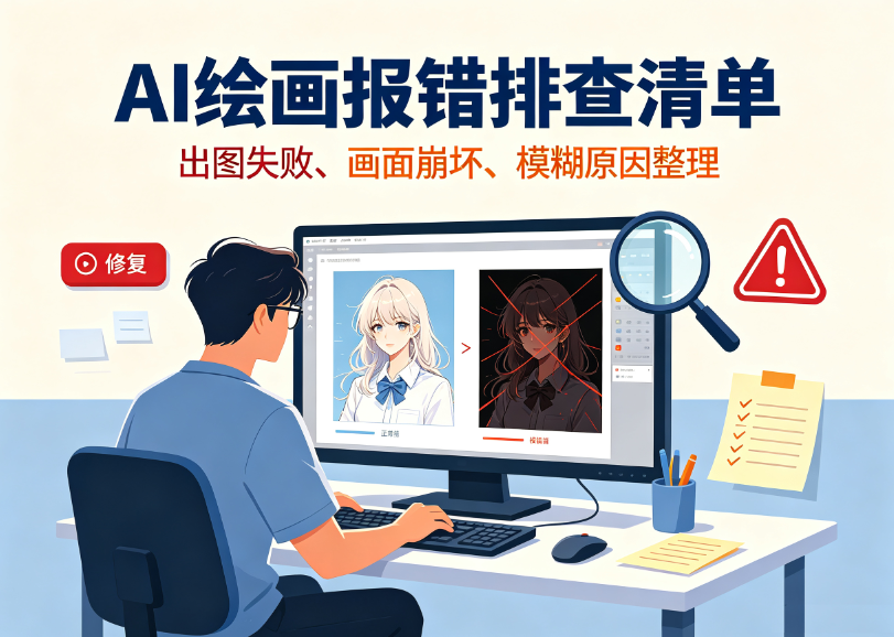 AI绘画常见报错汇总，出图失败、画面崩坏原因与解决办法