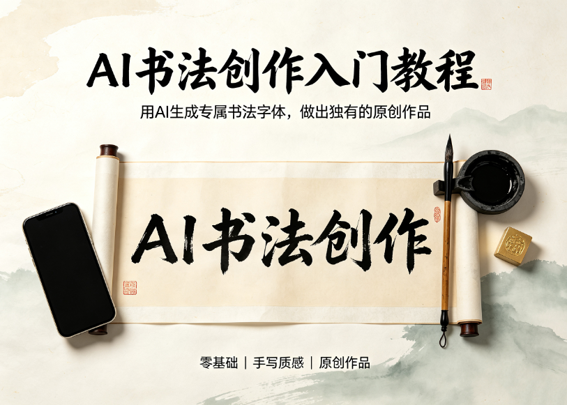 AI书法创作零基础教程！一键生成专属原创书法字体
